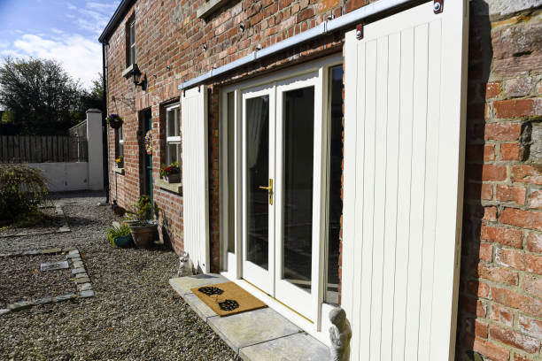 Outside of an ancient irish barn converted into a modern home